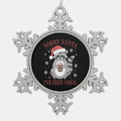 Sorry kerstman, ik ben een wilde kerstwasbeer gewe tin sneeuwvlok ornament (Voorkant)