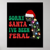 Sorry Kerstman Ik ben Feral Fun Cat Christmas Ligh Poster (Voorkant)