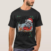 Sorry Kerstman, ik ben Feral Raccoon Xmas Lights R T-shirt (Voorkant)