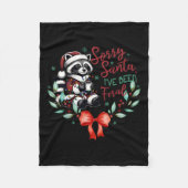 Sorry kerstman, ik ben verwilderd kerst wasbeer af fleece deken (Voorkant)