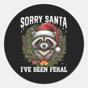 Sorry kerstman, ik ben verwilderd kerst wasbeer le ronde sticker