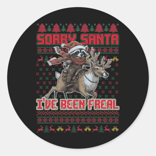 Sorry kerstman, ik ben verwilderd kerstvakantie ra ronde sticker (Voorkant)