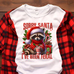 Sorry kerstman, ik ben verwilderd Schattige wasbee Tri-Blend Shirt<br><div class="desc">Dit eigenzinnige en humoristische kerst shirt beschikt over een schattige wasbeer gekleed in een kerstmuts en gezellige wintersjaal, met de speelse zin "Sorry Santa I've Been Feral." Perfect voor degenen die graag een beetje wilde vakantie geest toe te voegen aan hun garderobe, dit ontwerp is geweldig voor vakantie partijen of...</div>
