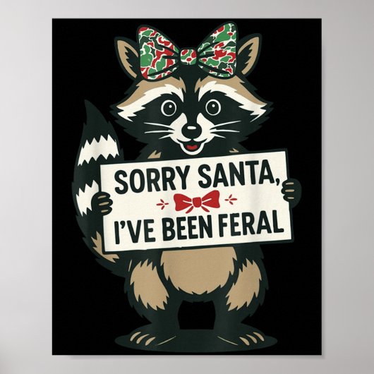 Sorry Kerstman ik ben wild geweest Funny Wasbeer M Poster (Voorkant)