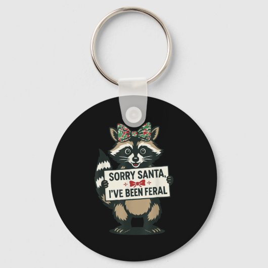 Sorry Kerstman ik ben wild geweest Funny Wasbeer M Sleutelhanger (Voorkant)