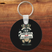 Sorry Kerstman ik ben wild geweest Funny Wasbeer M Sleutelhanger (Voorkant)