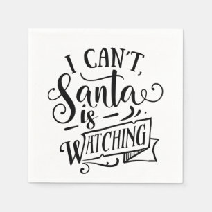 Sorry Kerstman kijkt mee Grappig Kerstfeest Servet