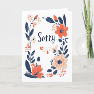 Sorry kleurrijke bloemen simpel feestdagen kaart