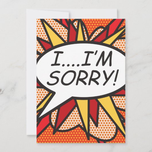SORRY Leuk Retro Stripboek Pop Art Kaart (Voorkant)