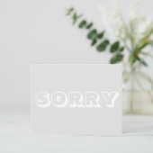 Sorry, lichtgrijs wit modern vet briefkaart (Staand voorkant)