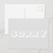 Sorry, lichtgrijs wit modern vet briefkaart (Voorkant / Achterkant)
