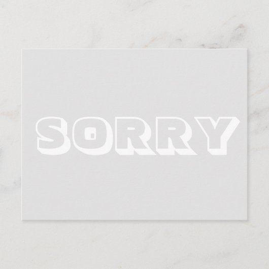 Sorry, lichtgrijs wit modern vet briefkaart (Voorkant)