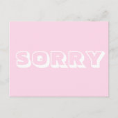 Sorry, lichtroze wit modern vet briefkaart (Voorkant)