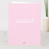 Sorry, lichtroze witte, moderne gedurfde excuses kaart (Achterkant)