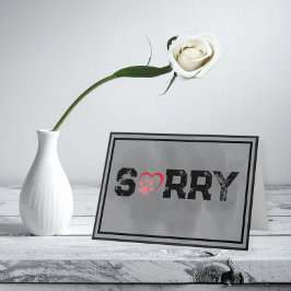 Sorry – Medeleven voor huisdier met hartpootafdruk Kaart