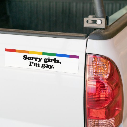 Sorry meisjes, ik'm homo bumpersticker (Op Truck)