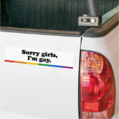 Sorry meisjes, ik&apos;m homo bumpersticker (Op Truck)