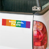 Sorry meisjes, ik&apos;m homo-Bumpersticker Bumpersticker (Op Truck)