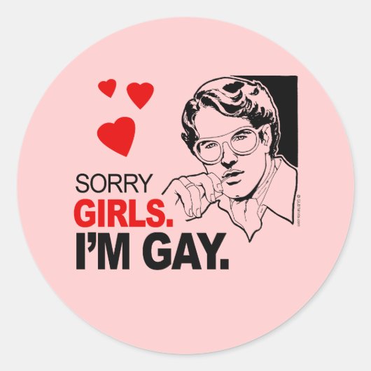 Sorry meisjes, ik ben Gay Ronde Sticker (Voorkant)