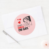 Sorry meisjes, ik ben Gay Ronde Sticker (Envelop)