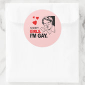 Sorry meisjes, ik ben Gay Ronde Sticker (Tas)