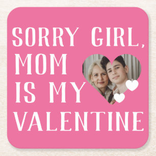 Sorry meisjes mam is mijn Valentijn eenvoudige fam Kartonnen Onderzetters