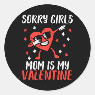 Sorry meisjes mama mijn Valentijn hart tik peuter  Ronde Sticker