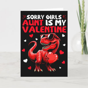 Sorry Meisjes Tante Is Mijn Valentijn Dinosaurius  Kaart