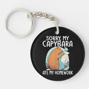 Sorry mijn capibara heeft mijn huiswerk opgegeten sleutelhanger