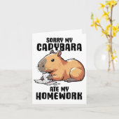 Sorry mijn Capybara Ate Mijn thuiswerk Funny Capyb Kaart (Gele Bloem)
