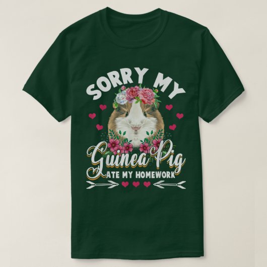 Sorry mijn cavia at mijn huiswerk op Kids Student  T-shirt (Design voorkant)