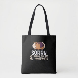 Sorry, mijn cavia at mijn huiswerk op Schattige Tote Bag