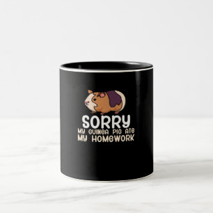 Sorry, mijn cavia at mijn huiswerk op Schattige Tweekleurige Koffiemok