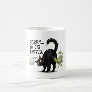 Sorry Mijn Kat Scheet Grappige Zwarte Kat Humor Koffiemok