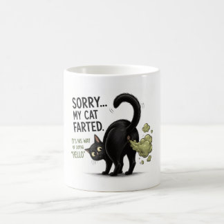 Sorry Mijn Kat Scheet Grappige Zwarte Kat Humor Koffiemok