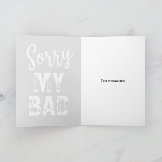 Sorry, mijn slechte excuses... kaart (Binnen)