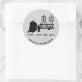 Sorry, mijn telefoon is dood ronde sticker (Tas)