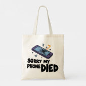 Sorry mijn telefoon is leeg tote bag (Achterkant)