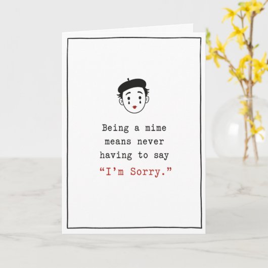 Sorry Mime Kaart (Gele Bloem)