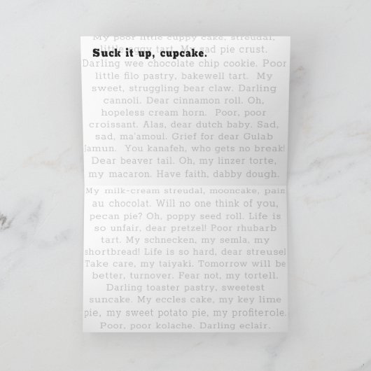 Sorry, Muffin en Andere Verschillende Gebakjes Kaart (Binnen)