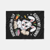Sorry My Bunny Ate My Homework School Fleece Deken (Voorkant (Horizontaal))