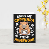 Sorry My Capybara Ate My Homework Funny Rodent  Kaart (Gele Bloem)