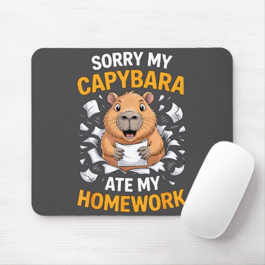 Sorry My Capybara Ate My Homework Funny Rodent  Muismat (Met muis)