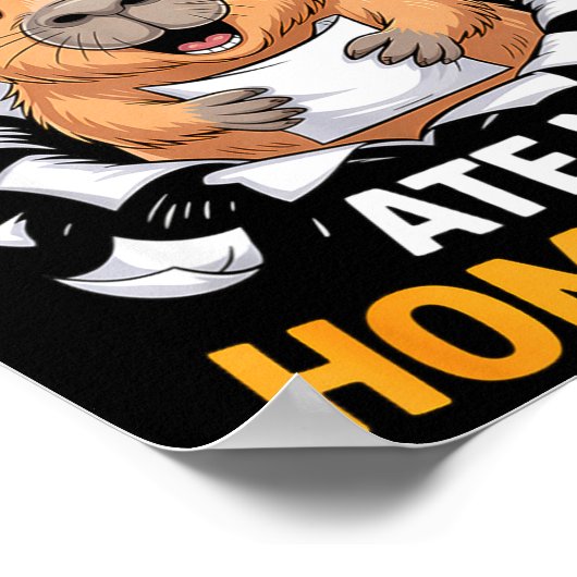 Sorry My Capybara Ate My Homework Funny Rodent  Poster (Hoek)
