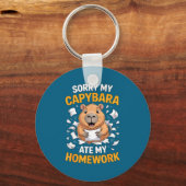 Sorry My Capybara Ate My Homework Funny Rodent  Sleutelhanger (Voorkant)