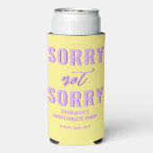 Sorry niet, Bachelorette Party Favor Yellow Seltzer Blikjeskoeler (Seltzer Achterkant)