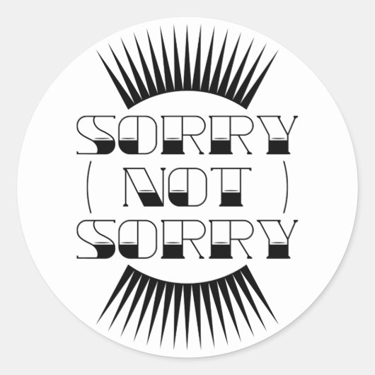 Sorry niet, Retro Typografie Ronde Sticker (Voorkant)