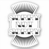 Sorry niet, Retro Typografie Sticker (Voorkant)