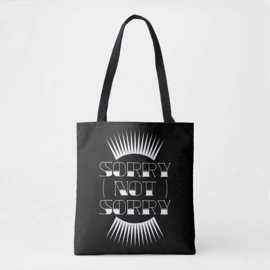 Sorry niet, Retro Typografie Tote Bag (Voorkant)