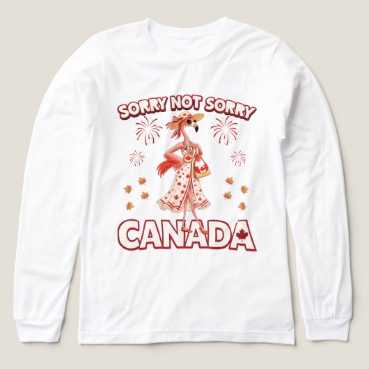 Sorry Not Sorry Canada Flamingo Tri-Blend Shirt (Voorkant)